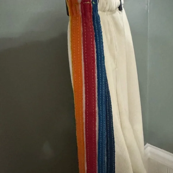 Aviator Nation 5 Stripe Women's Sweatpants Vintage White Size Large - Picture 6 of 8